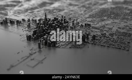 3d chicago city. adatto a temi di città, realtà, tecnologia e vita moderna. figura 3d Foto Stock