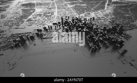 3d chicago city. adatto a temi di città, realtà, tecnologia e vita moderna. figura 3d Foto Stock