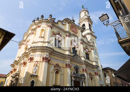 Chiesa Parrocchiale della Santissima Trinità, Chiesa della Santissima Trinità, edificio rococò del 1740, a Crema, Provincia di Cremona, Italia. Foto Stock