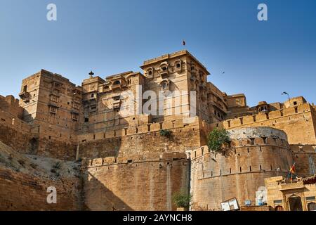 Città muro di Jaisalmer, Rajasthan, India Foto Stock