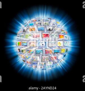 Globo fatto di schermi Di Calcolatore. Internet. World Wide Web Foto Stock