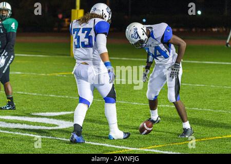 Miami Florida, Liberty City, Miami Dade College North Campus, Stadio Traz Powell, partite di football delle scuole superiori, Central vs South Dade, Black Blacks African Foto Stock