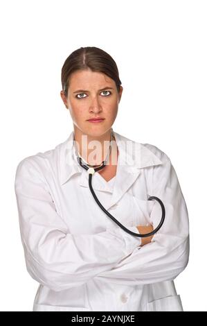 Ärztin mit Stetoskop Foto Stock