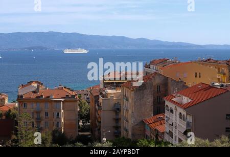 La vista aerea di Ajaccio ospita , Corsica , Francia. Foto Stock