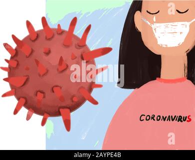 Gatti coronavirus. Focolaio di coronavirus animale e coronavirus crisi medica influenzale Illustrazione Vettoriale