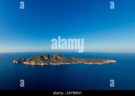 Sa Dragonera, Dragon Island, 04.01.2020, Vista Aerea, Spagna, Isole Baleari, Maiorca, Sa Dargonera Foto Stock