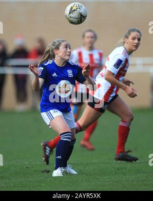 Hetton LE HOLE, INGHILTERRA - FEB 16TH Brianna Visalli di Birmingham City durante la partita SSE Women's fa Cup Fifth Round tra Sunderland Ladies e Birmingham City Women a Eppleton Colliery Welfare, Hetton le Hole Domenica 16th Febbraio 2020. (Credit: Mark Fletcher | Mi News) Credit: Mi News & Sport /Alamy Live News Foto Stock