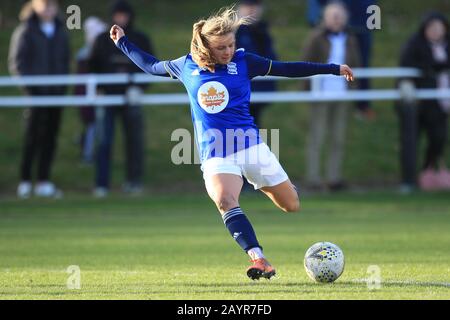 Hetton LE HOLE, INGHILTERRA - FEB 16TH Sarah Mayling di Birmingham City durante il incontro SSE Women's fa Cup Fifth Round tra Sunderland Ladies e Birmingham City Women a Eppleton Colliery Welfare, Hetton le Hole Domenica 16th Febbraio 2020. (Credit: Mark Fletcher | Mi News) Credit: Mi News & Sport /Alamy Live News Foto Stock