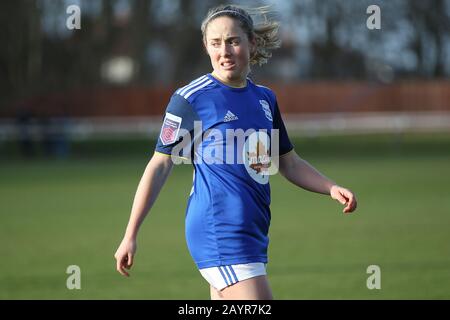 Hetton LE HOLE, INGHILTERRA - FEB 16TH la Brianna Visalli di Birmingham durante la partita della tazza di fa femminile di SSE la quinta rotonda fra le Signore di Sunderland e le donne della città di Birmingham al Welfare di Eppleton Colliery, Hetton le Hole la Domenica 16th Febbraio 2020. (Credit: Mark Fletcher | Mi News) Credit: Mi News & Sport /Alamy Live News Foto Stock