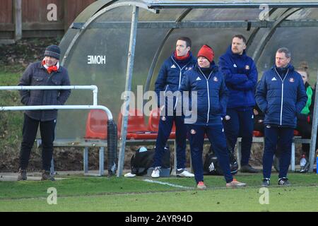 Hetton LE HOLE, INGHILTERRA - FEB 16TH Melanie Reay il coach da donna Sunderland durante il quinto incontro della Coppa fa femminile SSE tra Sunderland Ladies e Birmingham City Women alla Eppleton Colliery Welfare, Hetton le Hole Domenica 16th Febbraio 2020. (Credit: Mark Fletcher | Mi News) Credit: Mi News & Sport /Alamy Live News Foto Stock