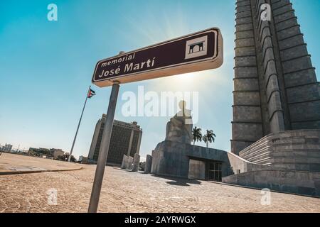 27 Novembre 2019, L'Avana, Cuba. Jose Marti Memorial presso la Piazza della Rivoluzione a l'Avana Foto Stock