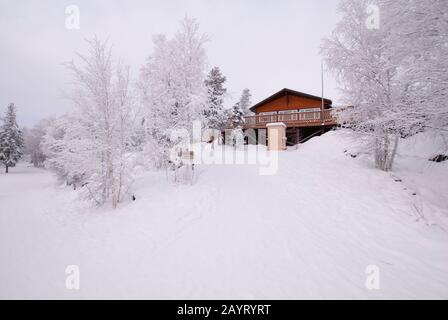 Il Lodge di Aurora Village vicino a Yellowknife, territori del Nord-Ovest, Canada Foto Stock