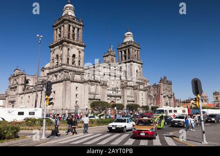 Cattedrale Metropolitana Di Città Del Messico, Zocalo, Plaza De La Constitucion, Città Del Messico, Messico, America Centrale Foto Stock