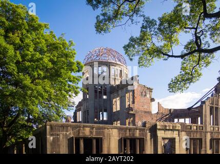 Il Memoriale Della Pace Di Hiroshima (Cupola Di Genbaku, Cupola Della Bomba Atomica O Cupola Della Bomba A) A Hiroshima, Giappone. Foto Stock