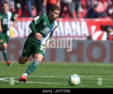 SEVILLA, 16-02-2020. Primera Division Lega Spagnola. LLiga. Estadio Ramon Sanchez-Pizjuan. Adrián Embarba (RCD Espanyol) durante il gioco Sevilla FC - RCD Espanyol de Barcelona. Foto Stock