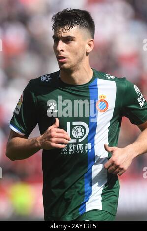 SEVILLA, 16-02-2020. Primera Division Lega Spagnola. LLiga. Estadio Ramon Sanchez-Pizjuan. Marc Roca (RCD Espanyol) durante il gioco Sevilla FC - RCD Espanyol de Barcelona. Foto Stock