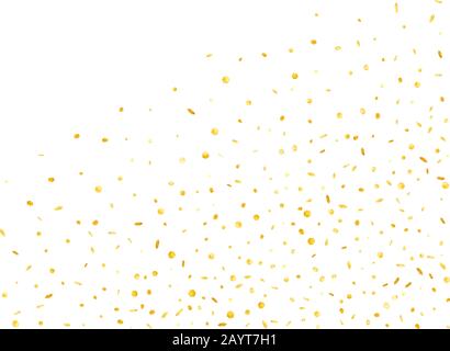 Confetti nuovo sfondo minimalistico. Meravigliosa texture sfondo confetti. Luce esagonale 3d dorata. Illustrazione Vettoriale