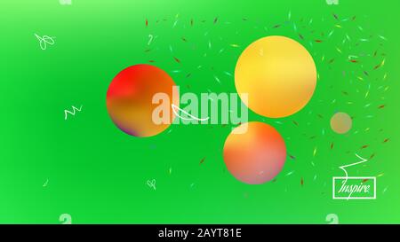 Fantasia spaziale recente. Texture di sfondo, luminosa. Fantasia di illustrazione colorifica minima. Di colore verde. Un'illustrazione dello sfondo a tema spaziale. Colore Illustrazione Vettoriale