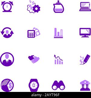 Gestione aziendale e risorse umane set di icone Illustrazione Vettoriale