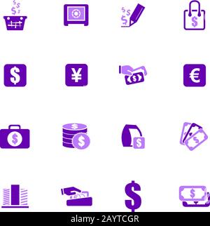 Set di icone per i pendolari elettronici Illustrazione Vettoriale