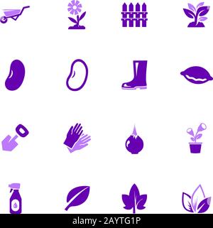 Giardinaggio set di icone Illustrazione Vettoriale