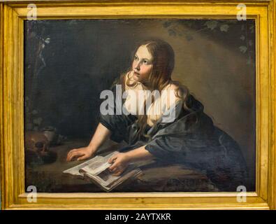 Museo delle Belle Arti di Chambéry : Jean VALENTIN dit Valentin de BOULOGNE (1591-1632) Marie-Madeleine penitente Foto Stock