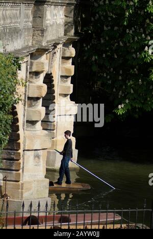 Punch sul fiume Cherwell a Magdalen Bridge, Oxford. Foto Stock