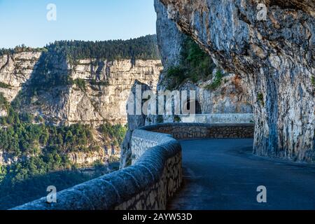 Lanscape di Vercors in Francia - vista di Combe Laval, col del la Machine Foto Stock