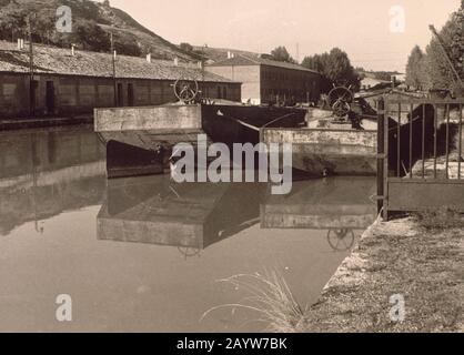 DARSENA DEL CANAL DE CASTILLA. Ubicazione: Esterno. PROVINCIA. Valladolid. SPAGNA. Foto Stock