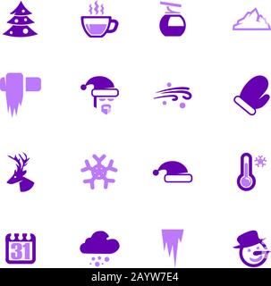 Inverno set di icone Illustrazione Vettoriale