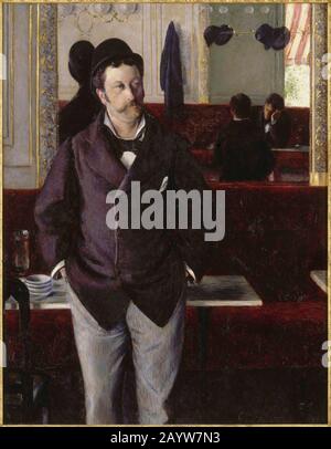 Dans un caffè. Museo: Musée Des Beaux-Arts, Rouen. Autore: Gustave CAILLEBOTTE. Foto Stock