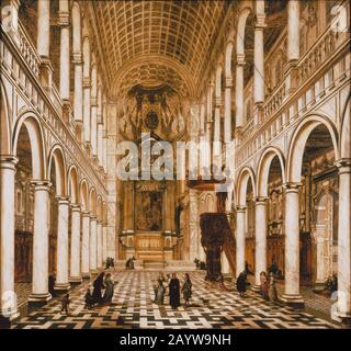 Interno della chiesa gesuita di Anversa. Museo: RUBENSHUIS. Autore: Wilhelm Schubert Van Ehrenberg. Foto Stock