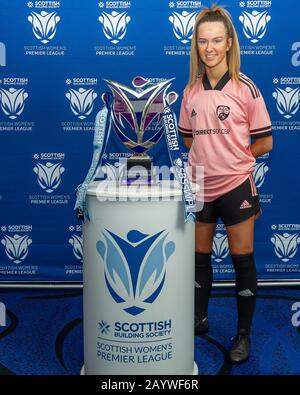 Glasgow, Regno Unito. 17th Feb 2020. Lucy Ronald Di Glasgow Women Fc Durante La Scottish Building Society Scottish Women'S Premier League Season Launch Event Al National Stadium, Hampden Park, Glasgow, Lunedì 17th Febbraio 2020 | Credit Colin Poultney/Alamy Live News Foto Stock