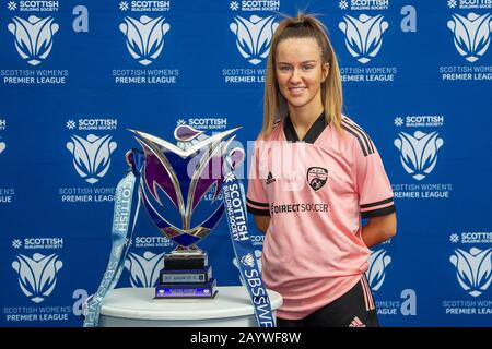 Glasgow, Regno Unito. 17th Feb 2020. Lucy Ronald Di Glasgow Women Fc Durante La Scottish Building Society Scottish Women'S Premier League Season Launch Event Al National Stadium, Hampden Park, Glasgow, Lunedì 17th Febbraio 2020 | Credit Colin Poultney/Alamy Live News Foto Stock