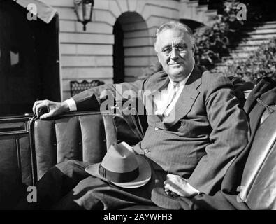 Franklin D. ROOSEVELT (1882-1945) statista americano circa 1935 Foto Stock