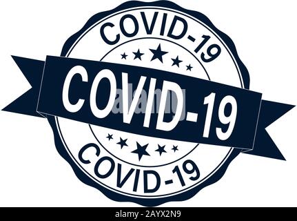 Wuhan Romanzo coronavirus focolaio COVID-19 logo timbro Illustrazione Vettoriale