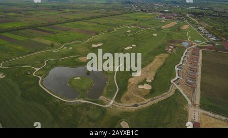 Sviluppo di un campo da golf vista degli occhi degli uccelli Foto Stock