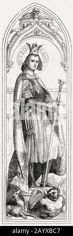 Ferdinando III, chiamato il santo, 1201 – 1252, Re di Castiglia, Re di León, Re di Galizia Foto Stock