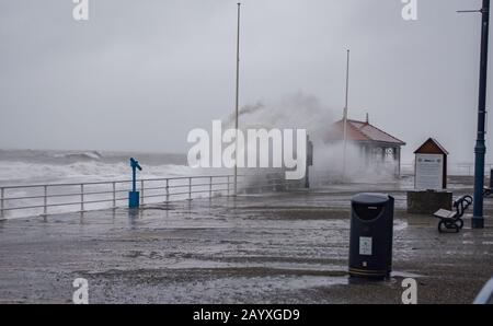 Tempesta Ciara Battitori Aberystwyth West Wales Foto Stock