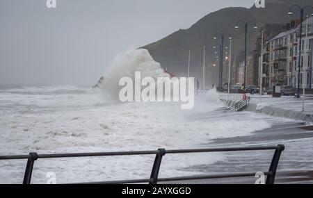 Tempesta Ciara Battitori Aberystwyth West Wales Foto Stock