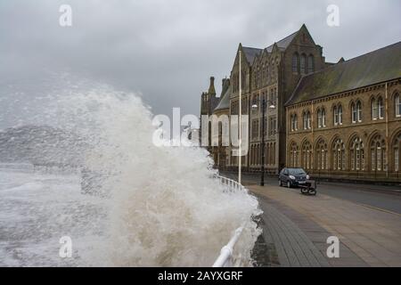 Tempesta Ciara Battitori Aberystwyth West Wales Foto Stock