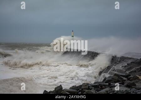 Sorm Ciara Aberystwyth Galles Occidentale Foto Stock