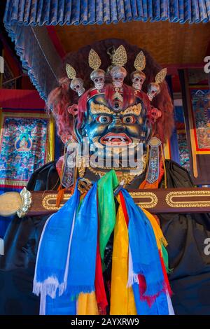 All'interno del tempio principale di Zuu, parte del complesso del monastero di Erdene Zuu a Kharakhorum, Mongolia, il più grande monastero della Mongolia (Patrimonio dell'Umanità dell'UNESCO) Foto Stock