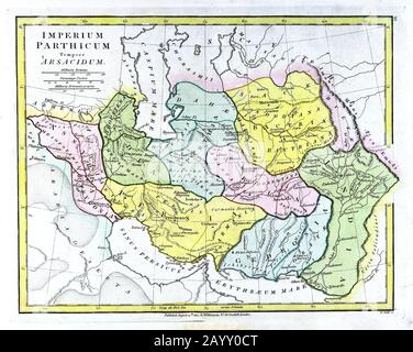 1808 Wilkinson Map Ancient Imperium Parthicum Tempore Arsacidum Parthia Persia Medio Oriente Iran Iraq Foto Stock