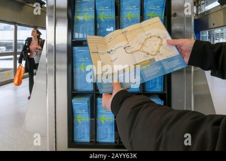 Airtrain Information Route Map, John F. Kennedy International Airport, New York, Usa Foto Stock