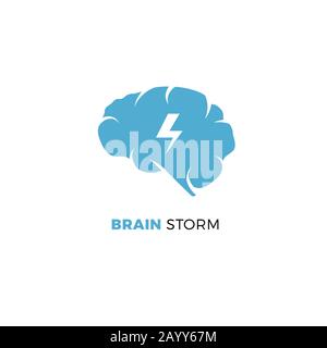 Brainstorming idea creativa, concetto di vettore cloud intelligente. Concetto di brainstorming di affari o modello di marchio di brainstorming Illustrazione Vettoriale