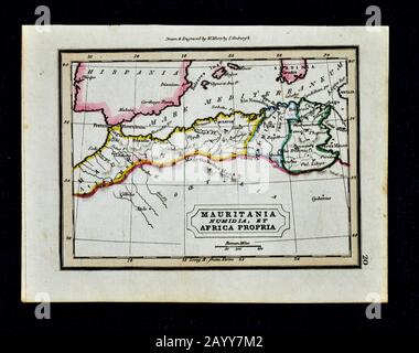 1832 Murphy Mappa del Nord Africa Antico Mauritania Numidia et Africa propria Marocco Algeri Tunisi Foto Stock