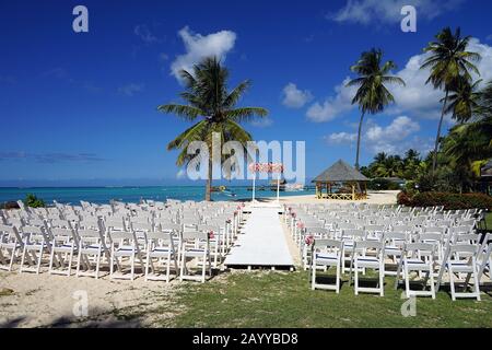 Matrimonio a Pigeon Point Beach a Trinidad e Tobago Foto Stock