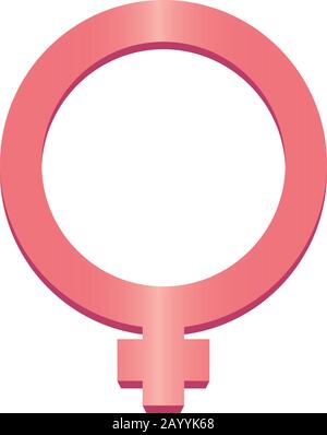 Simbolo donna rosa isolato Illustrazione Vettoriale