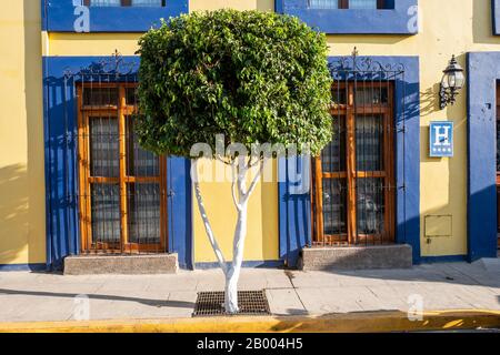 Case e edifici tradizionali colorati di Oaxaca in Messico Foto Stock